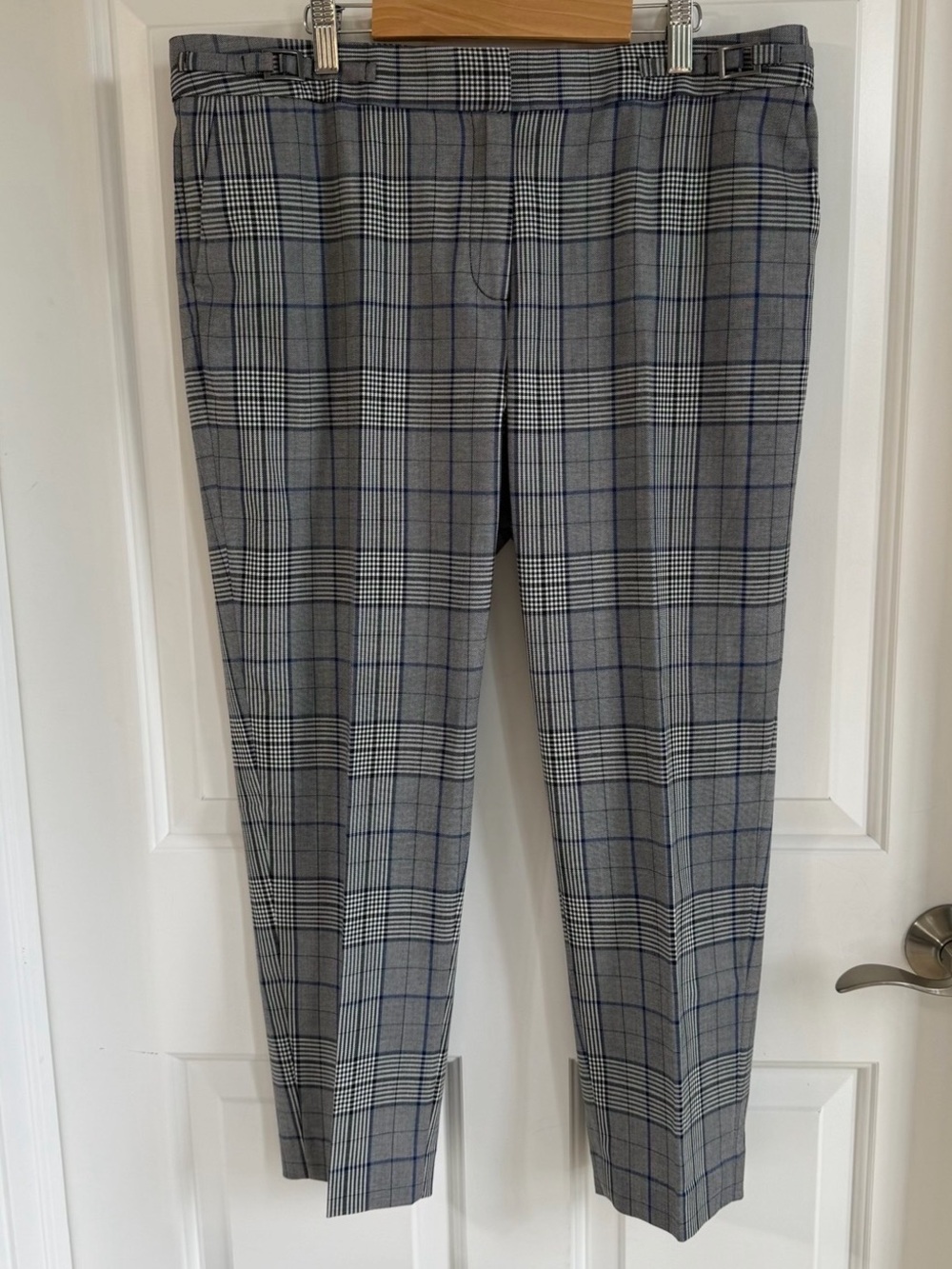 Halogen Gray Plaid Pants with Navy Windowpane Size 14P